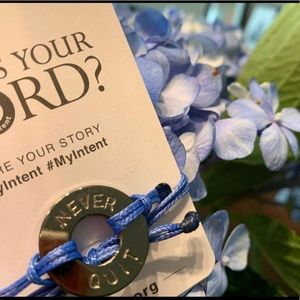 “Never Quit” Silver Plated Bracelet